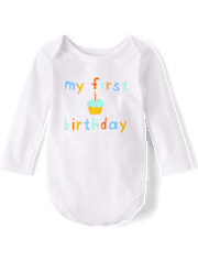 Unisex Baby First Birthday Graphic Bodysuit