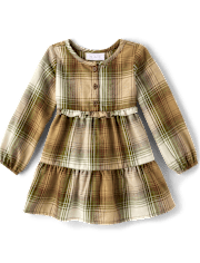 Toddler Girls Matching Family Plaid Flannel Shirt Dress