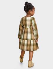 Toddler Girls Matching Family Plaid Flannel Shirt Dress