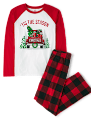 Unisex Adult Matching Family 'Tis The Season Cotton And Microfleece Pajamas