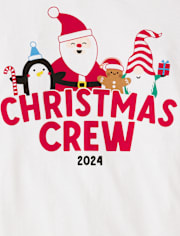 Unisex Adult Matching Family Christmas Crew 2024 Cotton And Microfleece Pajamas