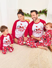 Unisex Adult Matching Family Christmas Crew 2024 Cotton And Microfleece Pajamas