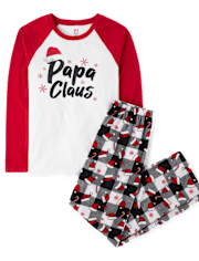 Mens Matching Family Papa Claus Cotton And Microfleece Pajamas