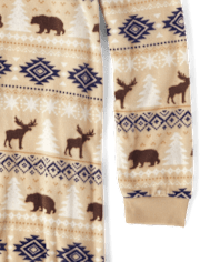 Adult Matching Family Bear Fairisle Microfleece Hooded One Piece Pajamas