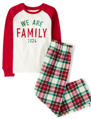 Unisex Kids Matching Family We Are Family 2024 Snug Fit Cotton And Microfleece Pajamas