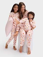 Baby And Toddler Girls Mommy And Me Pumpkin Spice Snug Fit Cotton Henley Pajamas