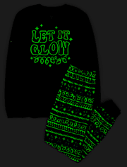 Unisex Adult Matching Family Glow Christmas Lights Cotton Pajamas