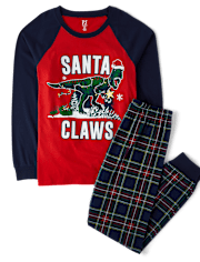 Mens Dad And Me Glow Dino Cotton Pajamas
