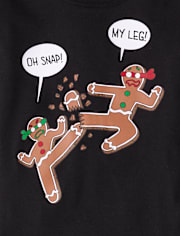 Boys Glow Gingerbread Ninja Snug Fit Cotton Pajamas