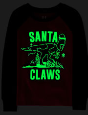 Boys Dad And Me Glow Dino Snug Fit Cotton Pajamas