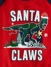 Boys Dad And Me Glow Dino Snug Fit Cotton Pajamas