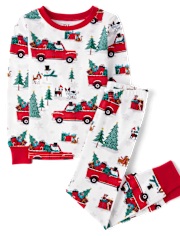 Unisex Kids Matching Family Truck Snug Fit Cotton Pajamas