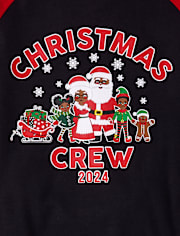 Kids Matching Family Christmas Crew 2024 Snug Fit Cotton Pajamas