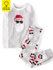 Unisex Kids Matching Family Glow Santa Sunglasses Snug Fit Cotton Pajamas