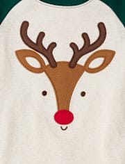 Kids Reindeer Face Snug Fit Cotton Pajamas