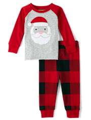 Baby And Toddler Santa Face Snug Fit Cotton Pajamas
