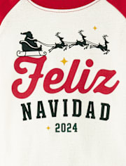 Unisex Baby And Toddler Matching Family Feliz Navidad 2024 Snug Fit Cotton Pajamas