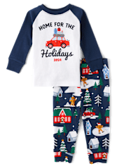 Unisex Baby And Toddler Matching Family Home For The Holidays Snug Fit Cotton Pajamas