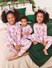 Baby And Toddler Girls Gingerbread Snug Fit Cotton Pajamas