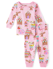 Baby And Toddler Girls Gingerbread Snug Fit Cotton Pajamas