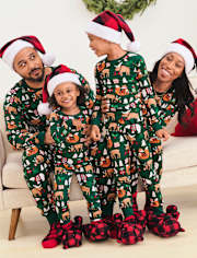 Unisex Kids Matching Family Christmas Long Sleeve Animal Snug Fit Cotton Pajamas GREEN The Children s Place
