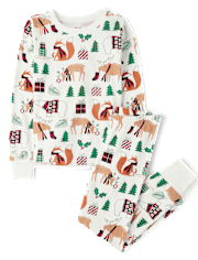 Unisex Kids Matching Family Animal Snug Fit Cotton Pajamas