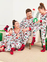 Womens Matching Family Camper Thermal Henley Pajamas