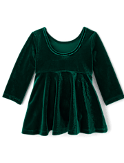 Baby Girls Mommy And Me Velour Fit And Flare Dress