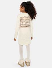 Girls Mommy And Me Fairisle Sweater Dress