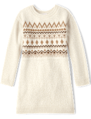 Girls Mommy And Me Fairisle Sweater Dress