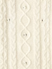 Girls Beaded Cable Knit Sweater Dress