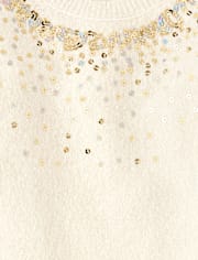 Fille Paillettes Robe chandail