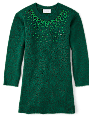 Girls Sequin Sweater Dress