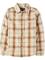 Boys Dad And Me Plaid Flannel Button Up Shirt