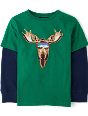 Boys Graphic Layered Top