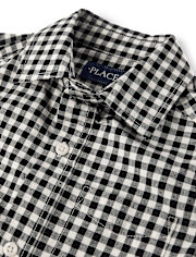 Boys Dad And Me Print Poplin Button Up Shirt