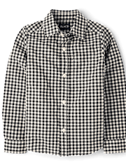 Boys Dad And Me Print Poplin Button Up Shirt