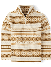 Boys Print Microfleece Half Zip Pullover