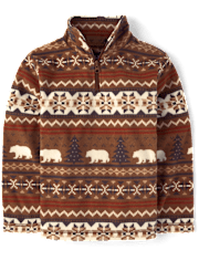 Boys Print Microfleece Half Zip Pullover