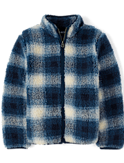 Veste zippée en sherpa imprimée pour garçons