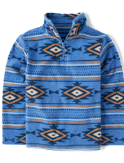 Boys Print Microfleece Half Zip Pullover