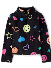 Girls Print Microfleece Half Zip Pullover