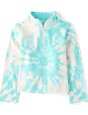 Girls Print Microfleece Half Zip Pullover