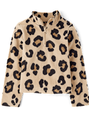 Girls Print Microfleece Half Zip Pullover