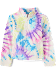 Girls Print Microfleece Half Zip Pullover
