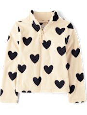 Girls Print Microfleece Half Zip Pullover