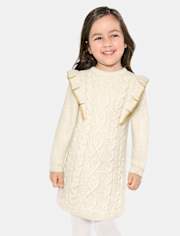 Baby girl cable knit sweater dress top