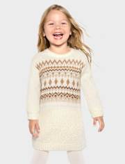 Toddler Girls Mommy And Me Fairisle Sweater Dress