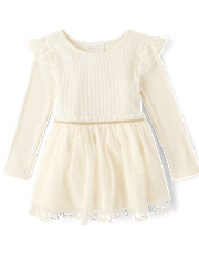 Toddler Girls Foil Ribbed Tutu Dress