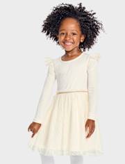 Toddler Girls Foil Ribbed Tutu Dress